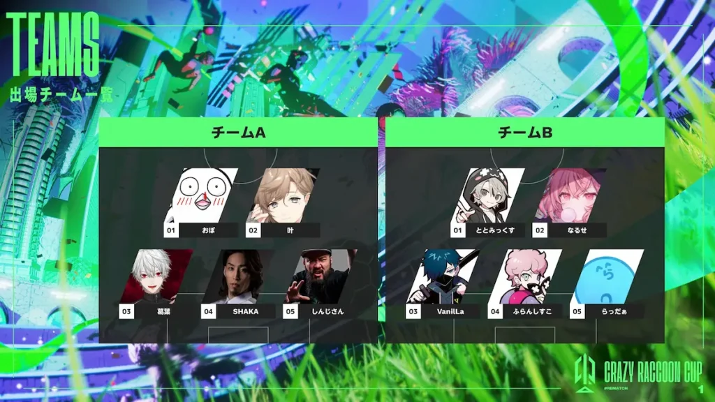 CRcup_rematchの出場者、チーム