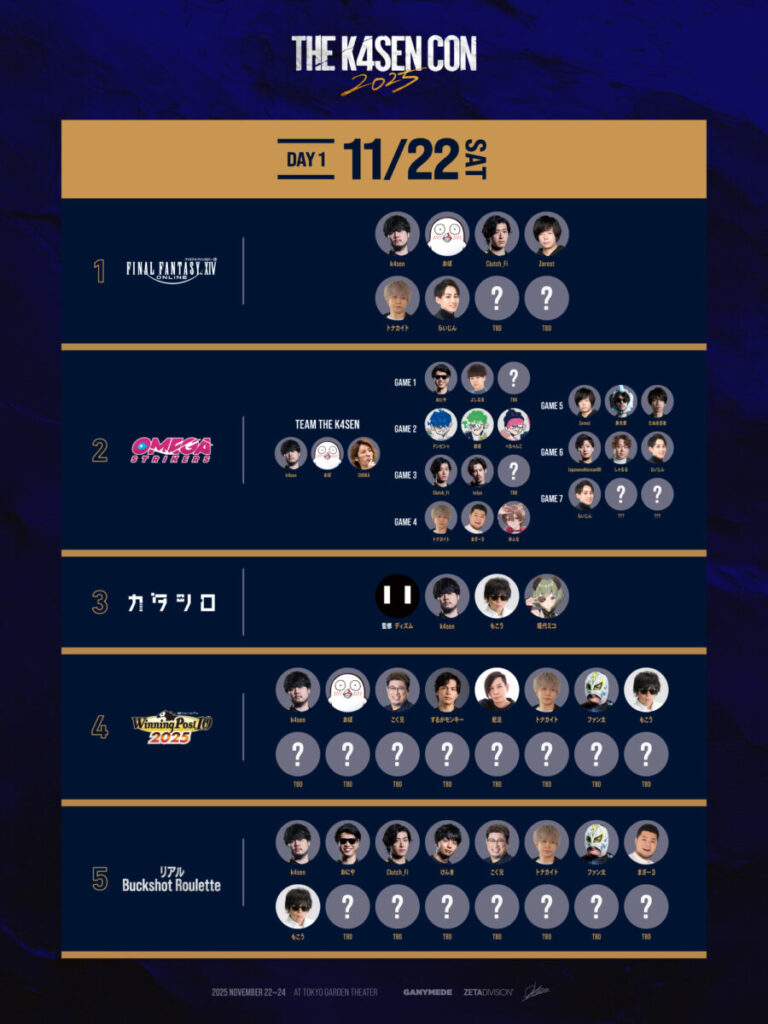 party_the_k4sen#2 day1のスケジュール