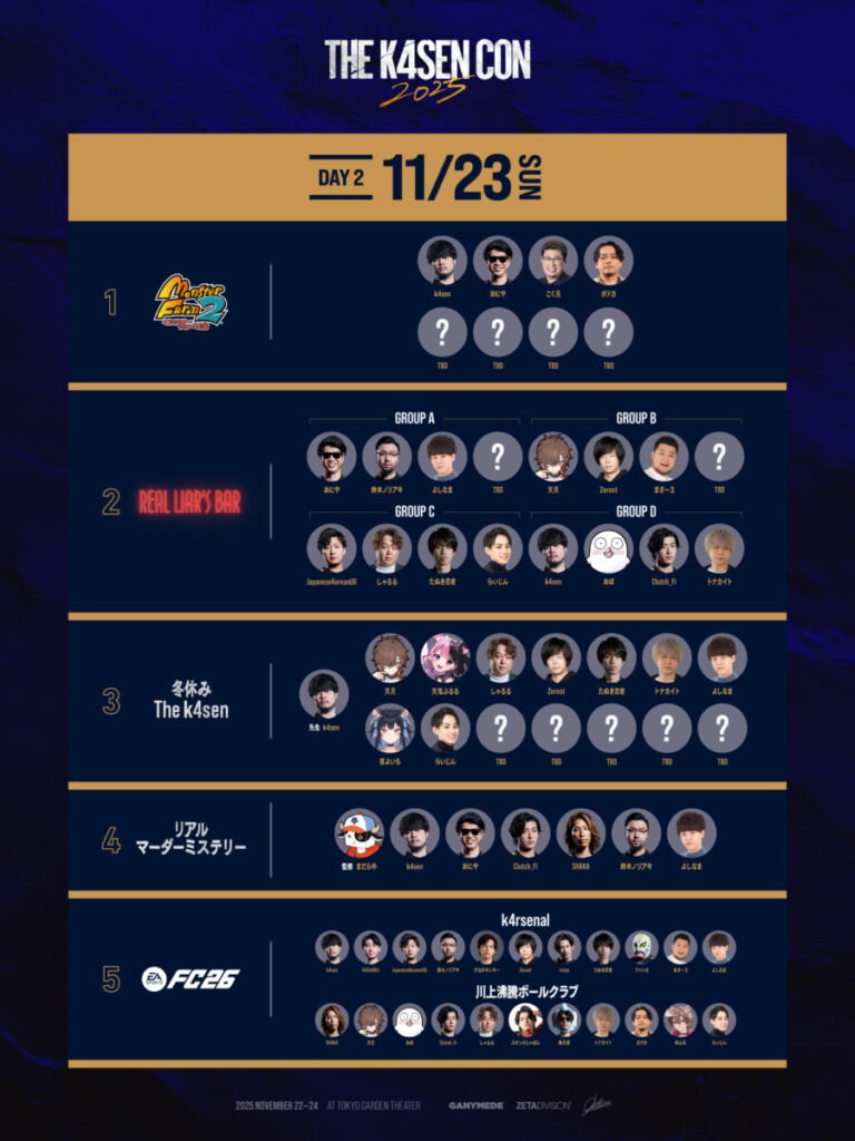 party_the_k4sen#2 day2のスケジュール
