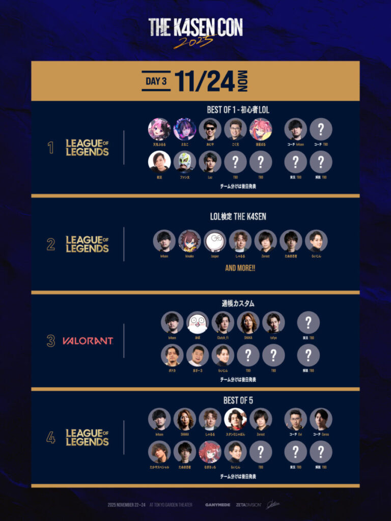 party_the_k4sen#2 day3のスケジュール